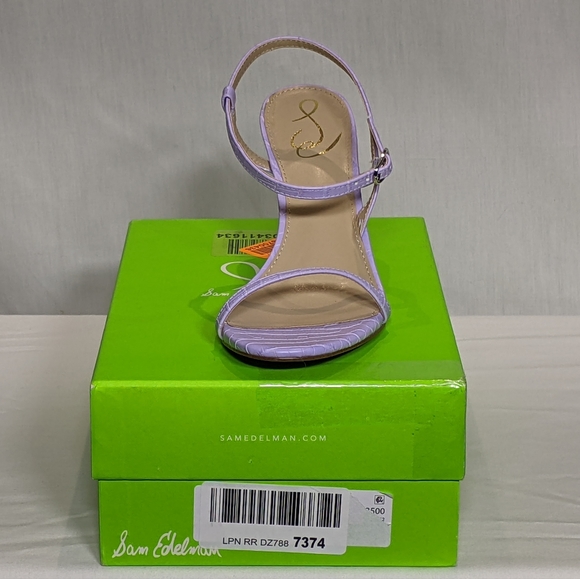 NEW Sam Edelman Doran Strappy Snakeskin Sexy Lilac Purple Heeled Sandal Sz 8 - Picture 5 of 5